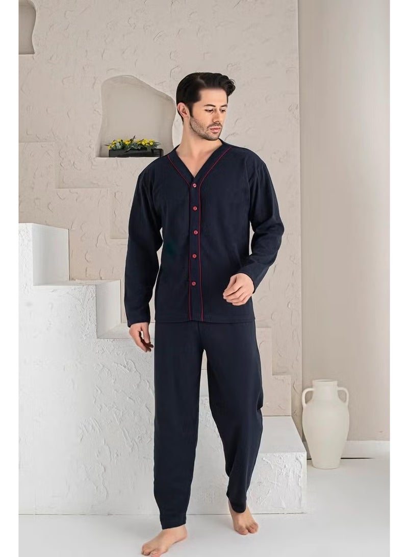 Mutlu City Men's Buttoned High Quality Cotton Pajama Set 16511 - Image 2